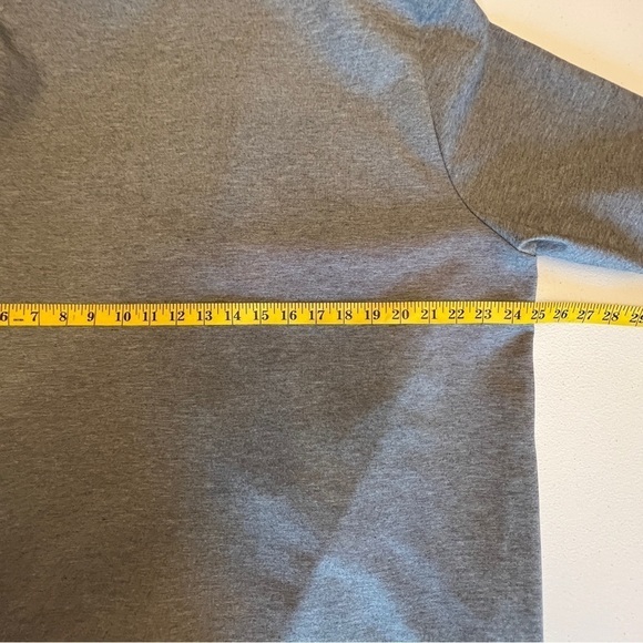 Joan Vass NY Gray Cardigan Women's Size 3X Stretch Knit Faux Leather Sleeves - Picture 9 of 9